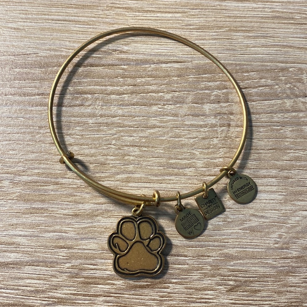 Alex and Ani Gold Paw Print Charm Bracelet